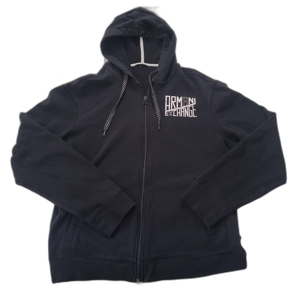 Armani Xchange Black Full Zip  Hoodie